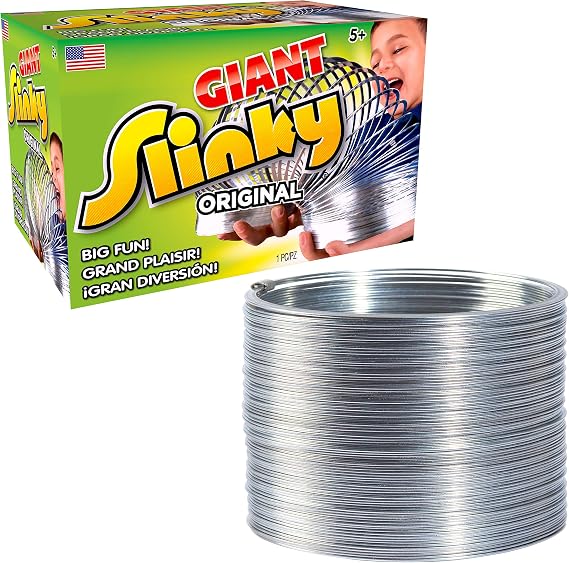 Original Giant Slinky Walking Spring Toy, 3.5-inch Diameter Metal Slinky, Party Favors, Fidget Toys, Kids Toys for Ages 5 Up by Just Play