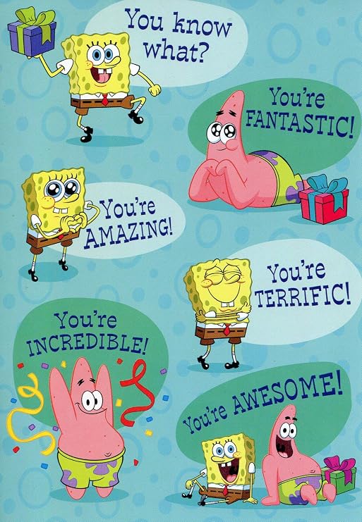 Greeting Card Birthday SpongeBob "you know what?, you're fantastic, you're amazing "