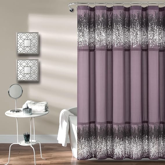 Lush Decor Shimmer Sequins Shower Curtain 72" x 70"