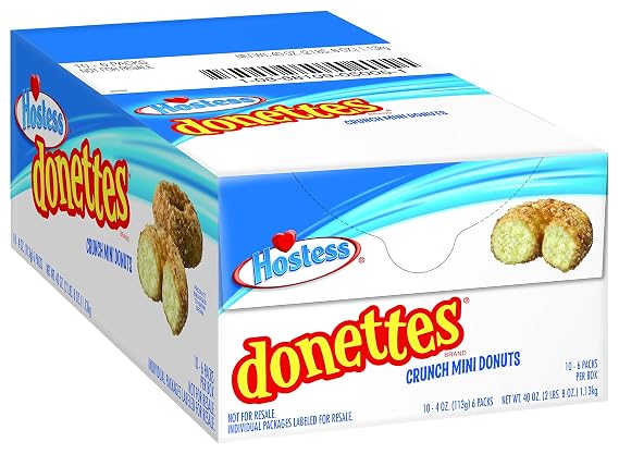 Hostess Donettes Mini Donuts, Crunch, 4 Ounce, 10 Count