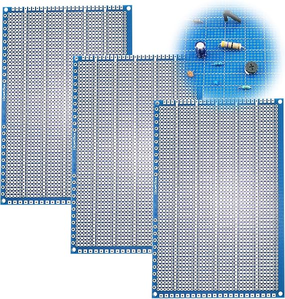 YUNGUI PCB Protoboard,3 Pack PCB Prototype Board Solderable Breadboard for DIY Electronics and Soldering kit(4 X 6,Blue), 4 Inches X 6 Inches