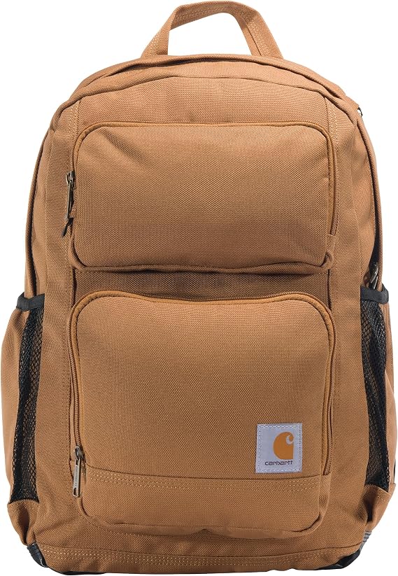 Carhartt 28L Dual-Compartment Backpack Carhartt Brown | Durable Pack with Laptop Sleeve and Duravax Abrasion Resistant Base