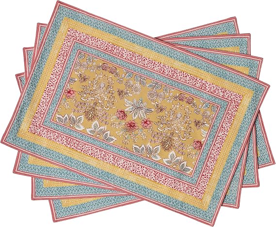 Maison d' Hermine Placemats Set of 4 Reusable 100% Cotton (13"x19")