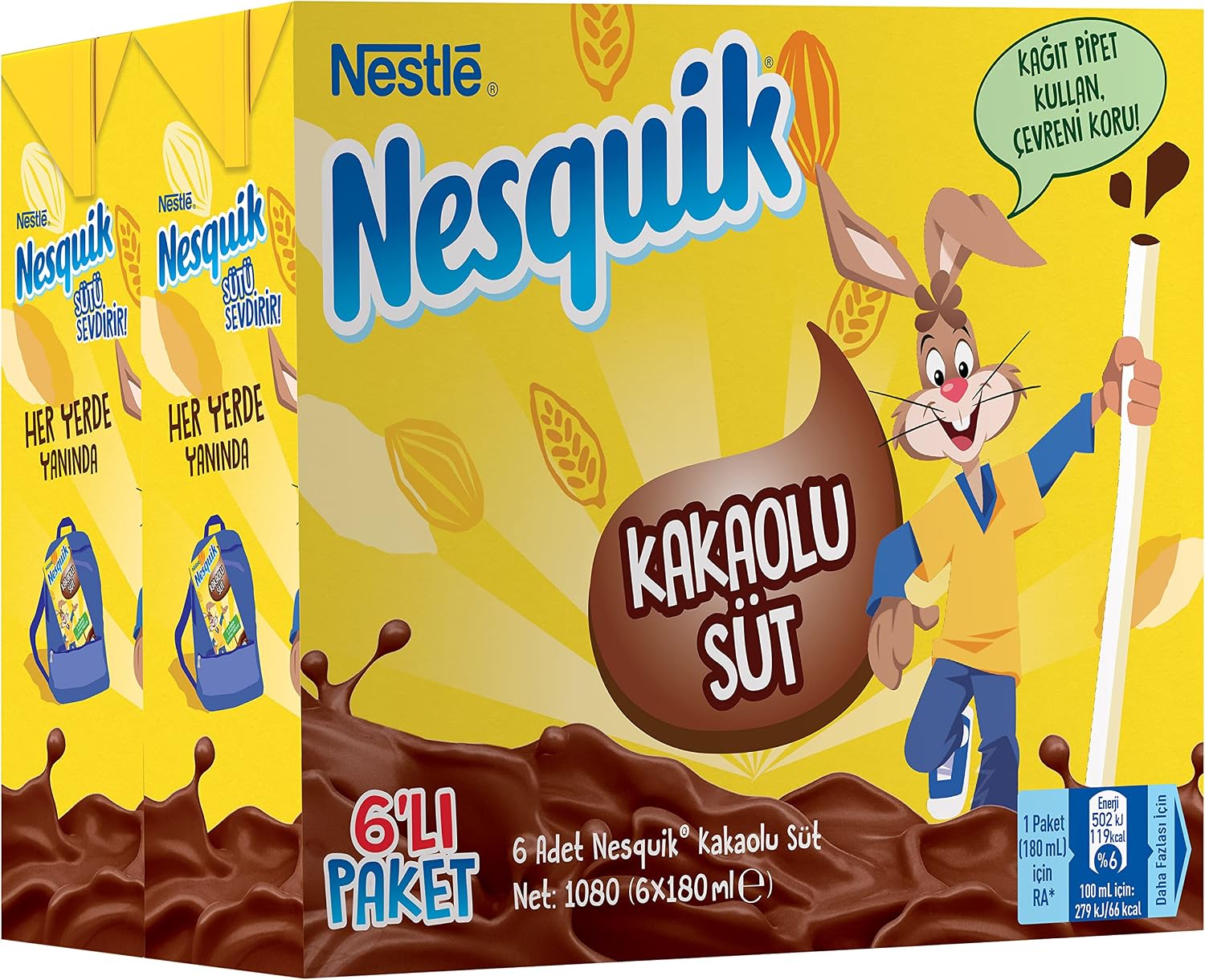 Nesquik Cocoa Milk 6 Pack 6 x 180 ml