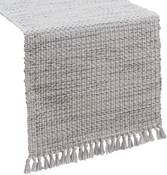 Park Designs Basketweave Table Runner 13" x 36", White