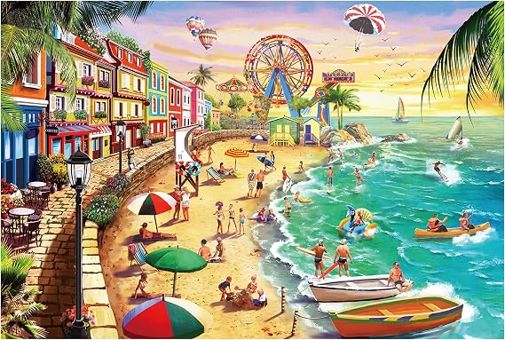 Lavievert 1000 Piece Jigsaw Puzzle for Adults - Beach, Happy Vacation