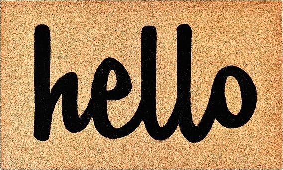 Calloway Mills 100342436NBS Hello Doormat, 24" x 36", Natural/Black